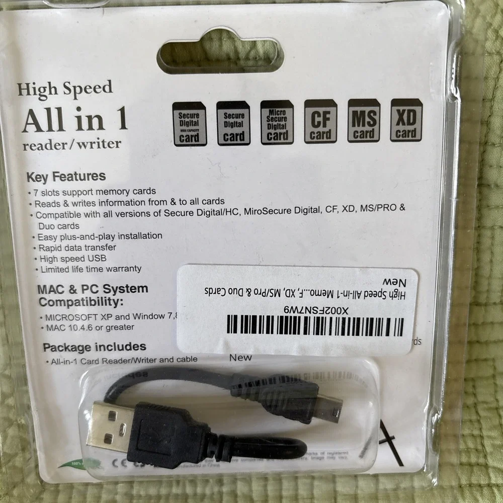 Acuvar High Speed All-in-1 USB Card Reader for SD, MicroSD, CF, MS, Multi Card